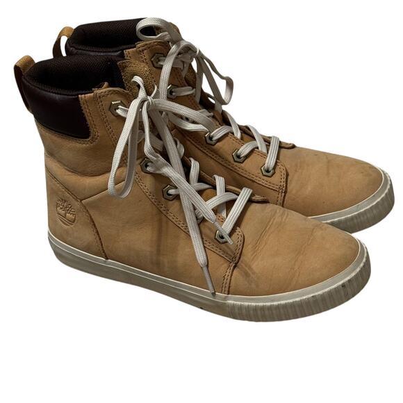 Timberland Sneaker Boots Brown Nubuck Leather Skyla Bay Ankle Lace Shoes Size 7 - Picture 1 of 6